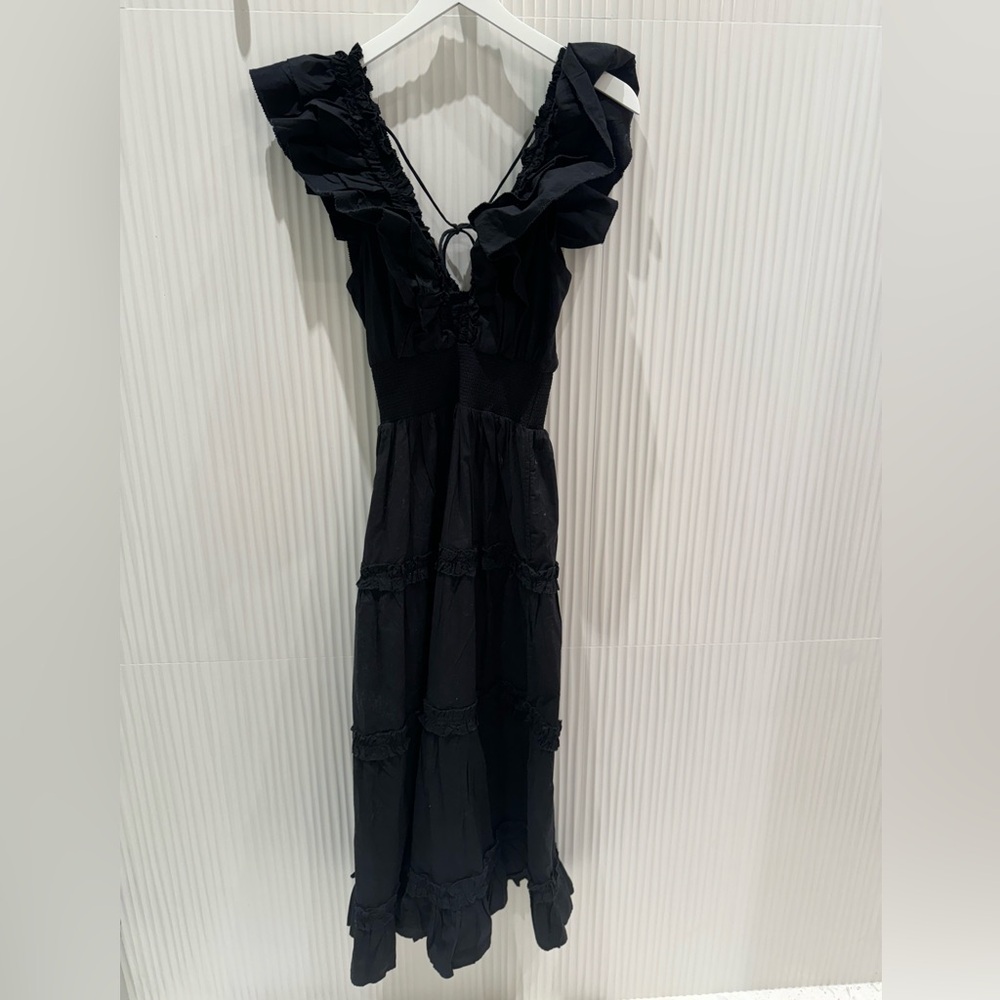 This is a long black love the label dress.